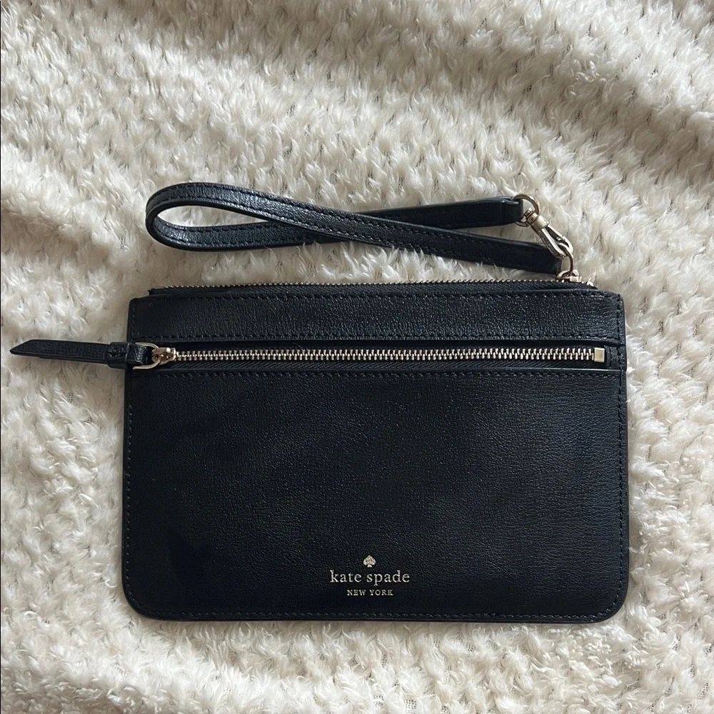 Kate Spade Black Leather Wristlet